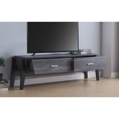 ID USA Distressed Grey & Black 2-Drawers TV Stand 192465