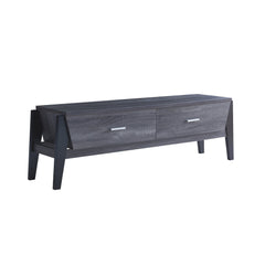 ID USA Distressed Grey & Black 2-Drawers TV Stand 192465