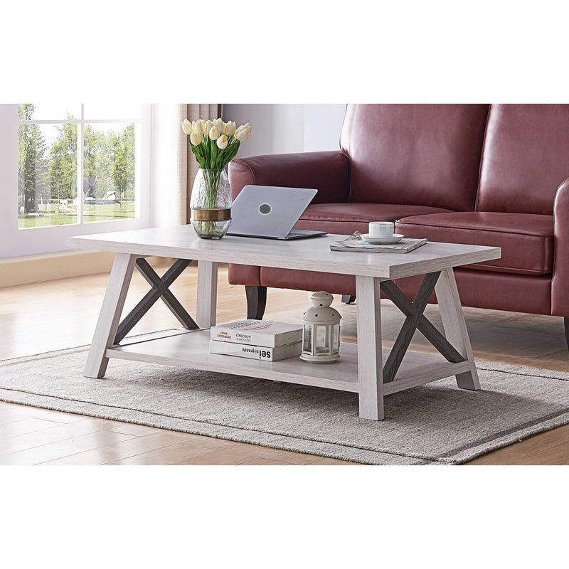 ID USA White Oak & Distressed Grey Coffee Table 192532CT