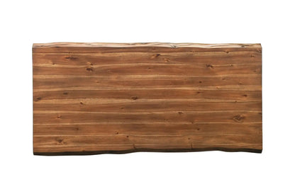 Alpine Furniture Light Walnut Live Edge Solid Wood Dining Table 1968-01