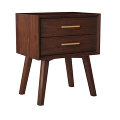 Alpine Furniture Walnut Gramercy 2 Drawer Nightstand 1978-02