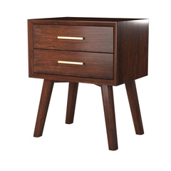 Alpine Furniture Walnut Gramercy 2 Drawer Nightstand 1978-02