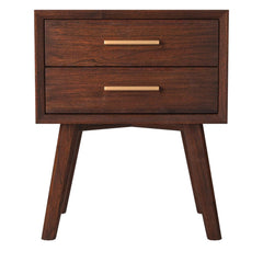 Alpine Furniture Walnut Gramercy 2 Drawer Nightstand 1978-02