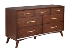 Alpine Furniture Walnut Gramercy 7 Drawer Dresser 1978-03