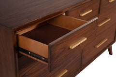 Alpine Furniture Walnut Gramercy 7 Drawer Dresser 1978-03