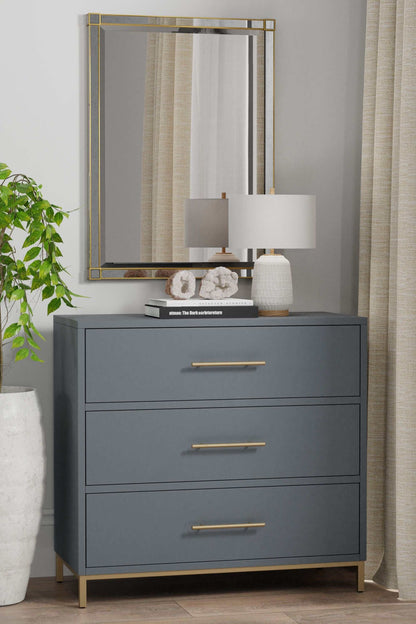 Alpine Furniture Madelyn Slate Gray Three Drawer Small Chest 2010G-04