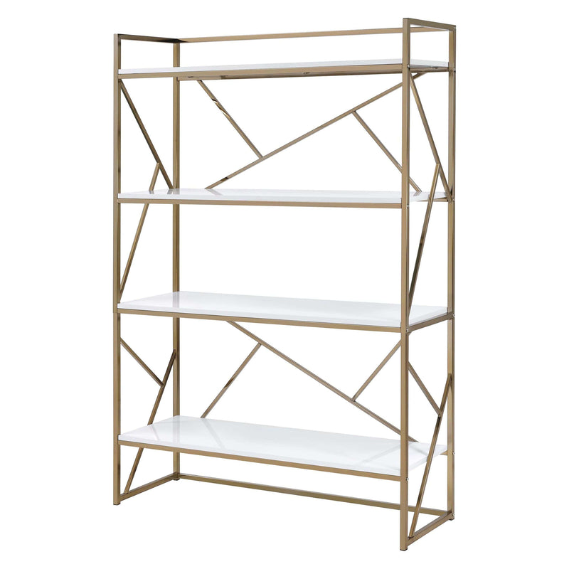 Furniture of America Bettallo Champagne 4-Shelf Bookcase IDF-AC6049CPN