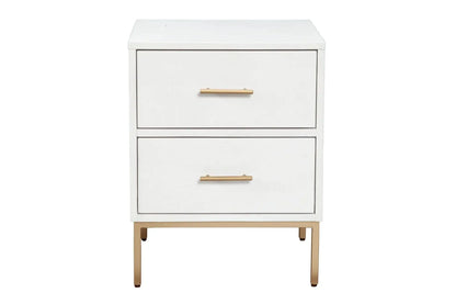 Alpine Furniture White Madelyn Two Drawer Nightstand 2010-02