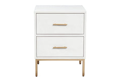 Alpine Furniture White  Madelyn Two Drawer Nightstand 2010-02