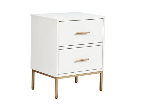 Alpine Furniture White Madelyn Two Drawer Nightstand 2010-02