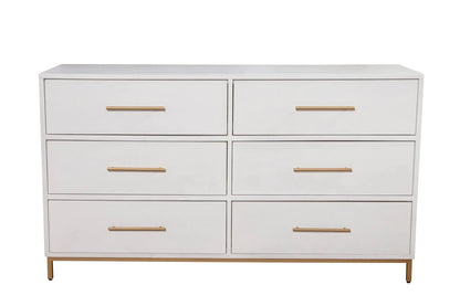 Alpine Furniture White Madelyn Six Drawer Dresser 2010-03