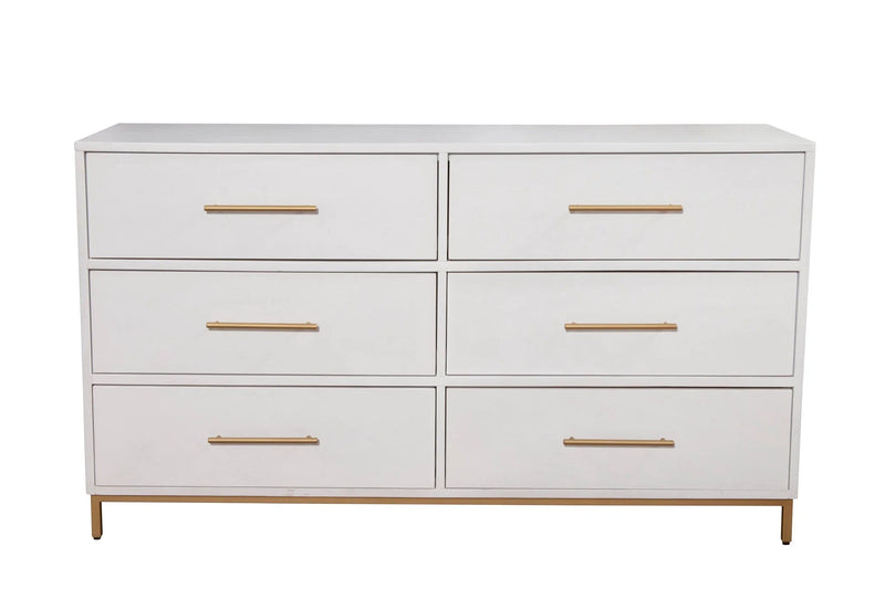 Alpine Furniture White Madelyn Six Drawer Dresser 2010-03