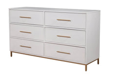 Alpine Furniture White Madelyn Six Drawer Dresser 2010-03