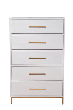 Alpine Furniture White Madelyn Five Drawer Chest 2010-05