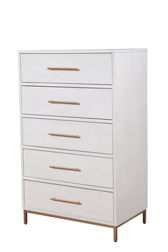 Alpine Furniture White Madelyn Five Drawer Chest 2010-05