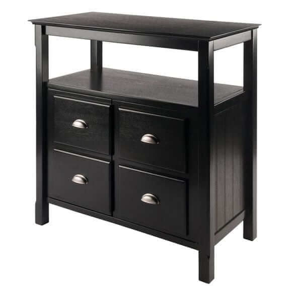 Winsome Wood Black Timber Buffet Cabinet 20236