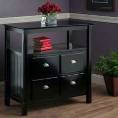 Winsome Wood Black Timber Buffet Cabinet 20236