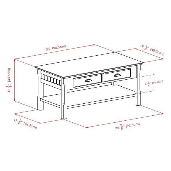 Winsome Wood Black Timber Coffee Table 20238