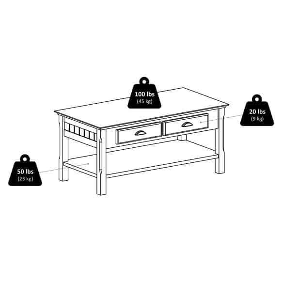 Winsome Wood Black Timber Coffee Table 20238