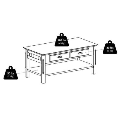 Winsome Wood Black Timber Coffee Table 20238