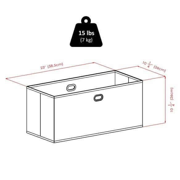 Winsome Wood Torino 3-Pc Foldable Shelf w/2 Foldable Fabric Baskets 20306