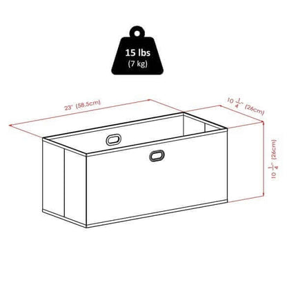 Winsome Wood Torino 3-Pc Foldable Shelf w/2 Foldable Fabric Baskets 20306