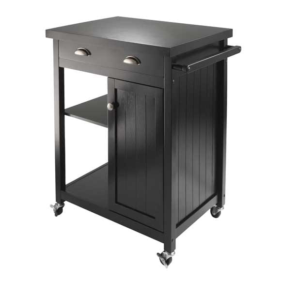 Winsome Wood Black Timber Kitchen Cart 20727