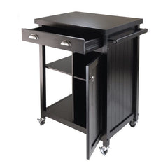 Winsome Wood Black Timber Kitchen Cart 20727