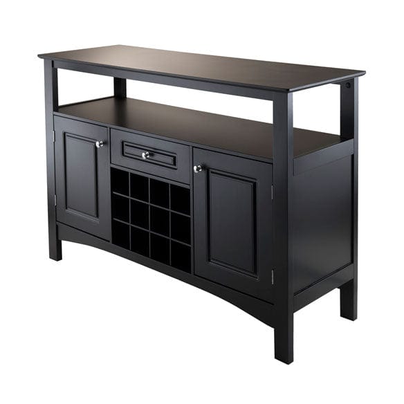 Winsome Wood Black Jasper Buffet Black Cabinet 20745