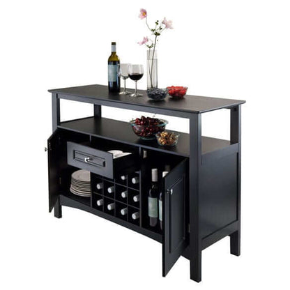 Winsome Wood Black Jasper Buffet Black Cabinet 20745