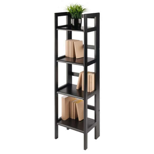 Winsome Wood Black Narrow Terry 4-Tier Foldable Shelf 20852