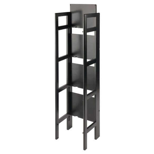 Winsome Wood Black Narrow Terry 4-Tier Foldable Shelf 20852