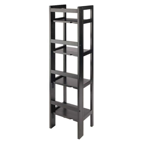 Winsome Wood Black Narrow Terry 4-Tier Foldable Shelf 20852