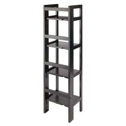 Winsome Wood Black Narrow Terry 4-Tier Foldable Shelf 20852