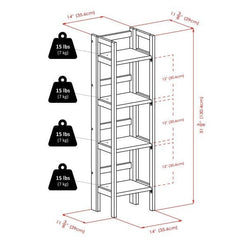 Winsome Wood Black Narrow Terry 4-Tier Foldable Shelf 20852