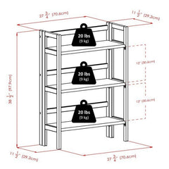 Winsome Wood Torino 3-Pc Foldable Shelf w/ 2 Foldable Fabric Baskets 20382