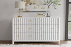 Alpine Furniture White Stapleton 6 Drawer Dresser 2090-03