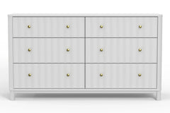 Alpine Furniture White Stapleton 6 Drawer Dresser 2090-03