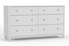 Alpine Furniture White Stapleton 6 Drawer Dresser 2090-03