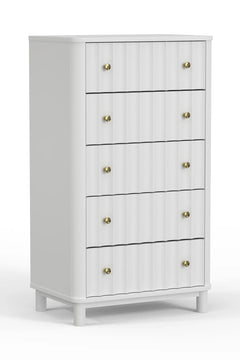 Alpine Furniture White Stapleton 5 Drawer Chest 2090-05