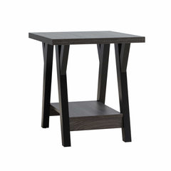 ID USA Distressed Grey & Black End Table 212946ET