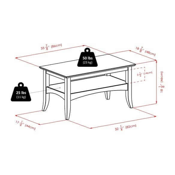 Winsome Wood Camden Coffee Table in Coffee Finish 23133