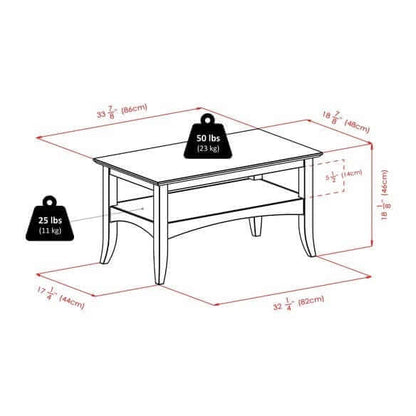 Winsome Wood Camden Coffee Table in Coffee Finish 23133