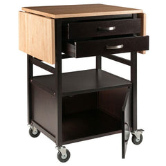 Winsome Wood Coffee & Natural Bellini Drop Leaf Kitchen Cart 23343