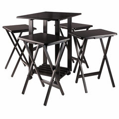 Winsome Wood Sophia 5-Pc Drop Leaf Top Snack Table Set in Coffee 23720