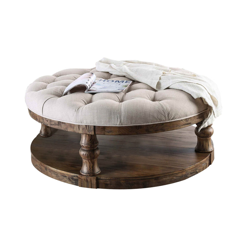 Furniture of America Cintra Rustic Cushion Top Coffee Table IDF-4424A-F-C