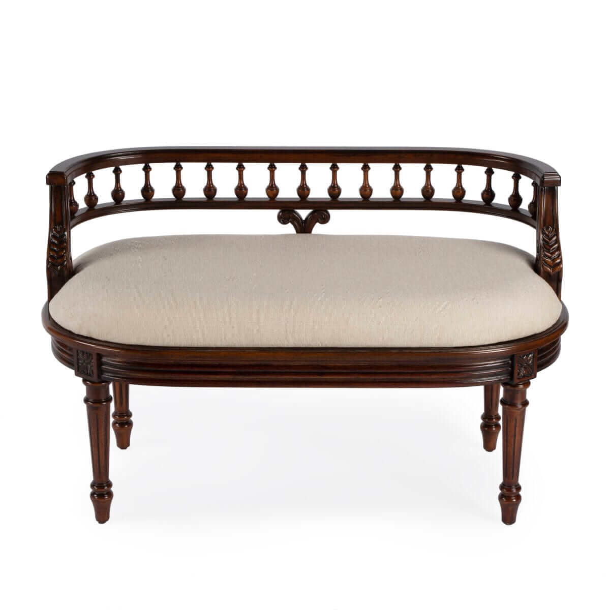 Butler Specialty Hathaway 37" Cherry Brown Upholstered Bench 2625024