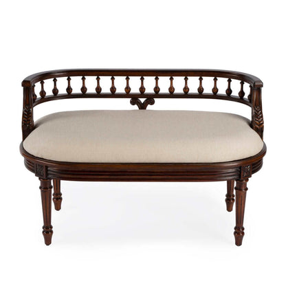 Butler Specialty Hathaway 37" Cherry Brown Upholstered Bench 2625024