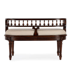 Butler Specialty Hathaway 37" Cherry Brown Upholstered Bench 2625024