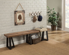 Alpine Furniture Prairie Dining Natural & Black Base Bench 1568-03